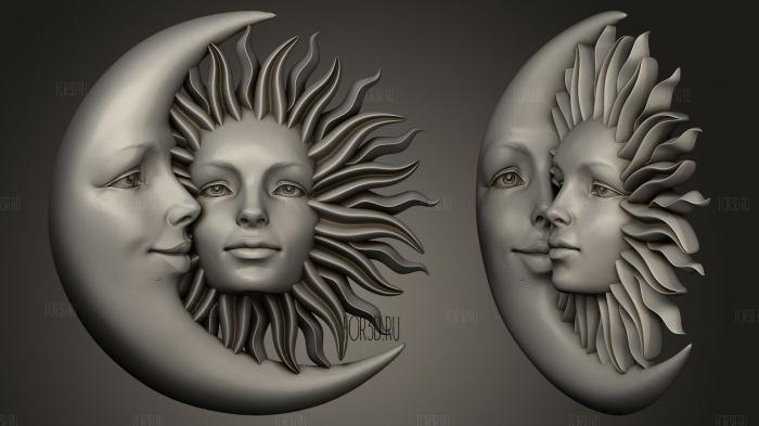 Солнце Луна 3d stl модель для ЧПУ